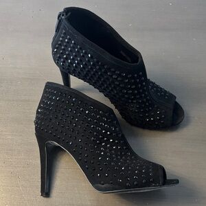 Michael Kors Black Peep-Toe Studded Heels